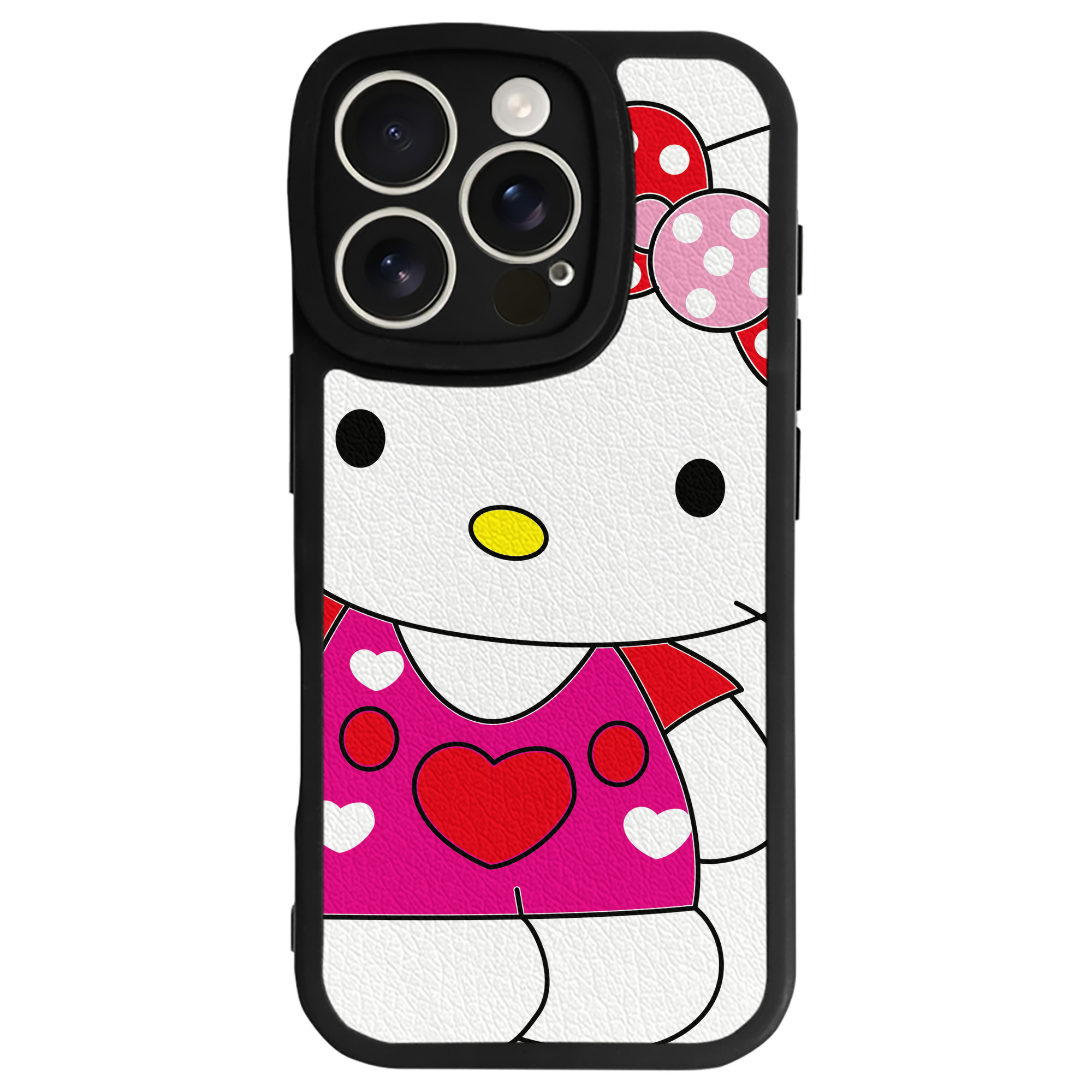 （画像用） Hello Kitty ハローキティ 【iPhone 16シリーズ対応】シリコンスマホケース（レザー調） 材質：シリコン